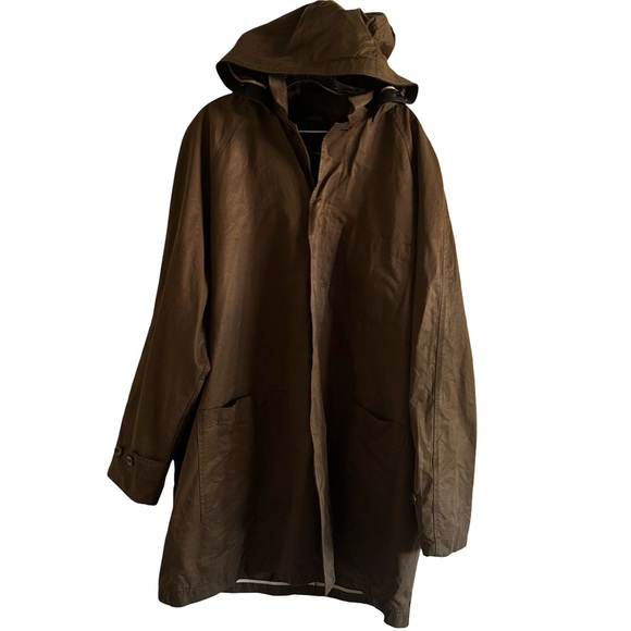 Men's Banana Republic Brown Water Resistant Outerwear Hooded Canvas Jacket XL - Picture 1 of 6